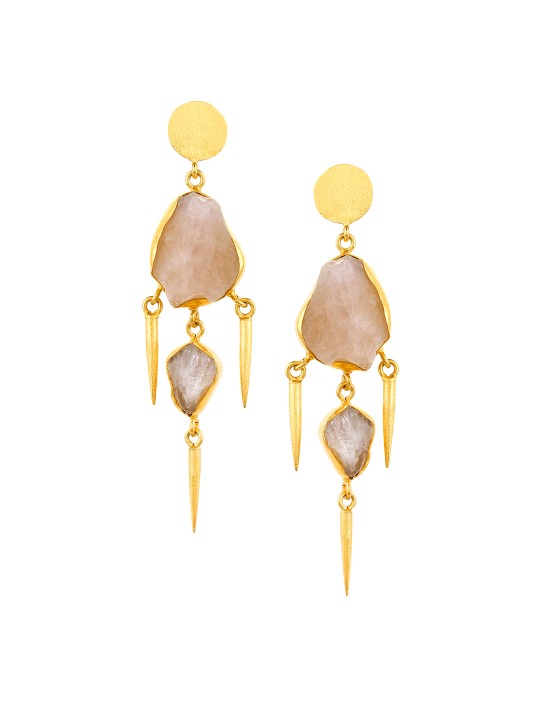 Gold-Toned Contemporary Drop Earrings