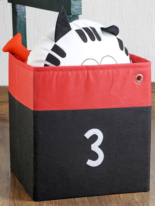 Black and Red Foldable Storage Cube