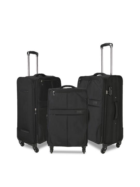 Brunei Set of 3 Black (Large, Medium, Small) Trolley Bags