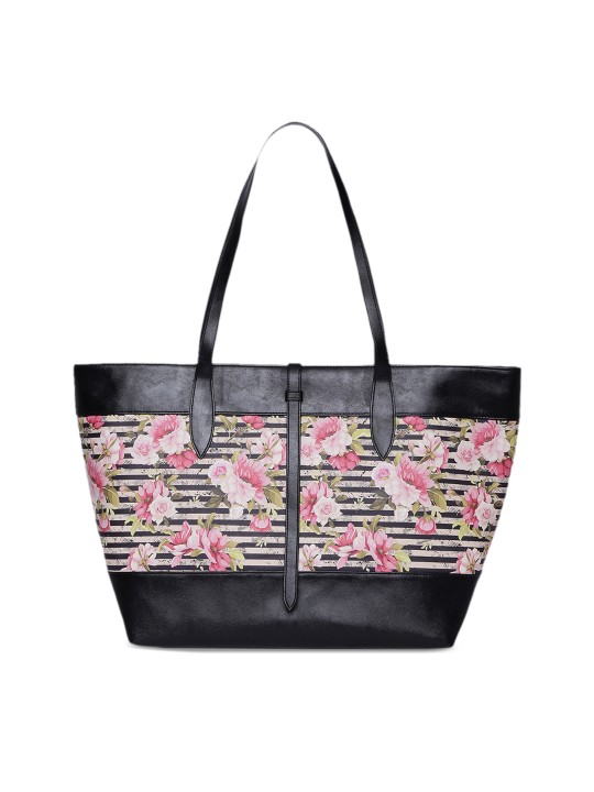 Black & Pink Printed Shoulder Bag