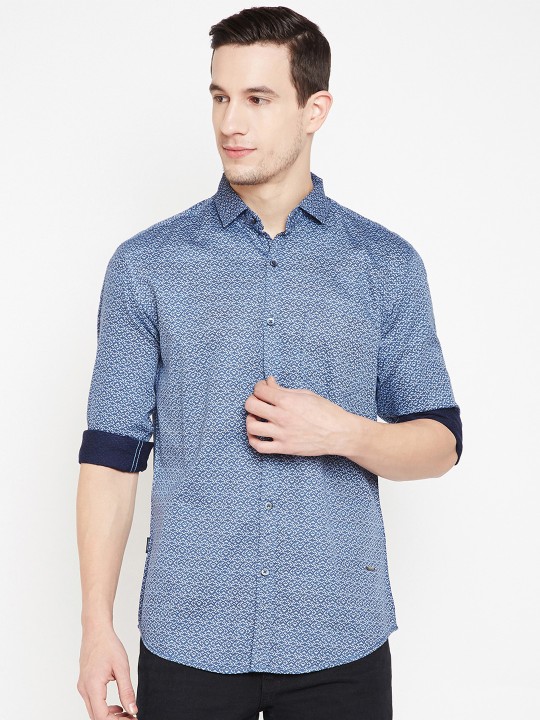Men Blue Regular Fit Printed Casual Shirt 39