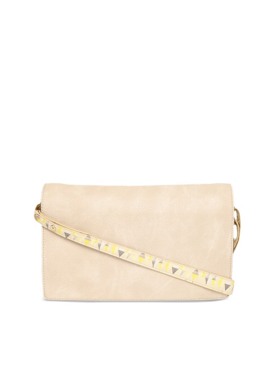 Beige Solid Sling Bag