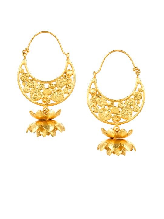 Gold-Toned Contemporary Drop Earrings