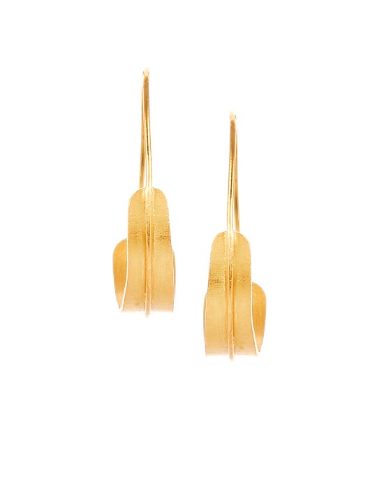 Gold-Toned Contemporary Hoop Earrings