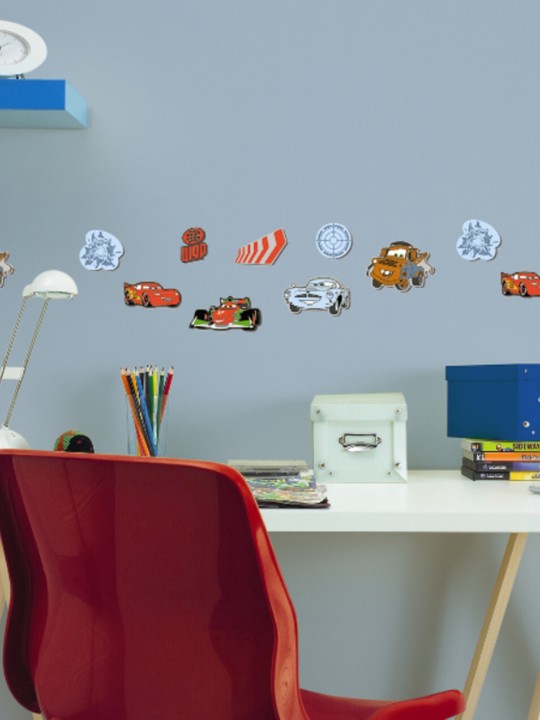 Multicoloured Cars 24 Mini Foam Elements Wall Stickers