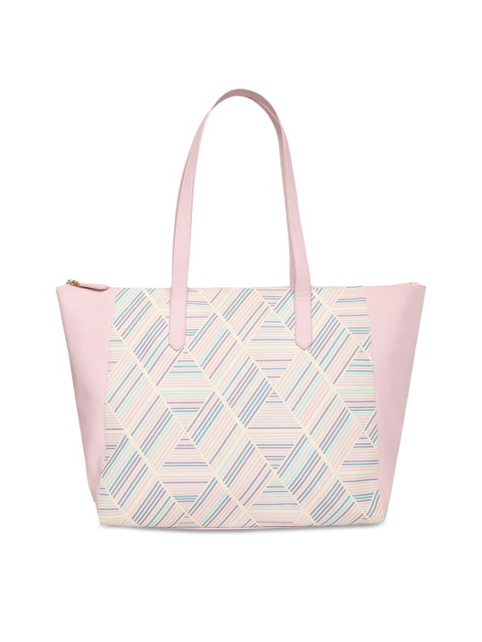 Pink & Cream-Coloured Printed Shoulder Bag