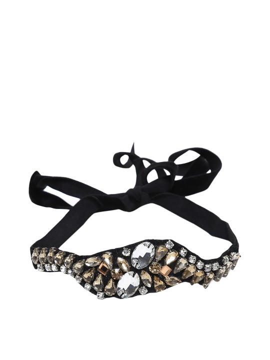 Black Beaded Hairband