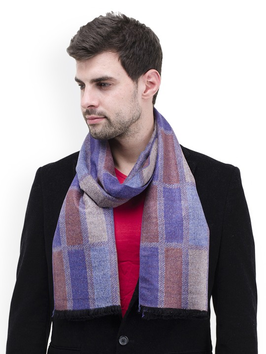 Men Multicoloured Checked Muffler