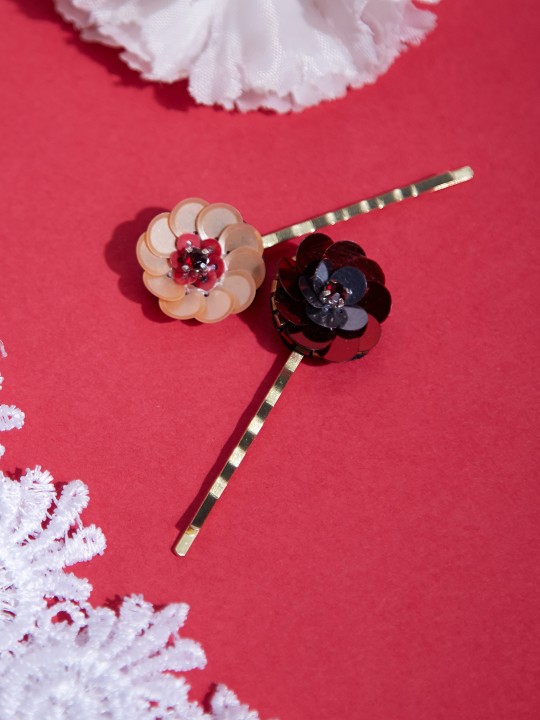 Set of 2 Beaded Tic Tac Hair Clip