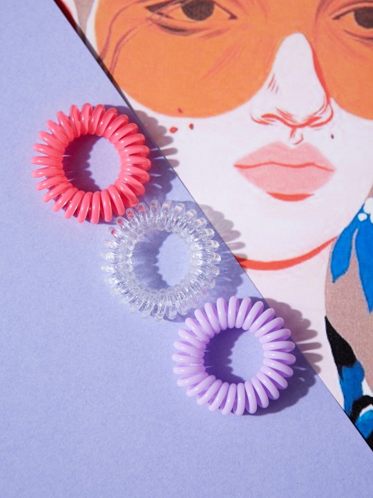 Set Of Three Multicoloured Spiral Hairband