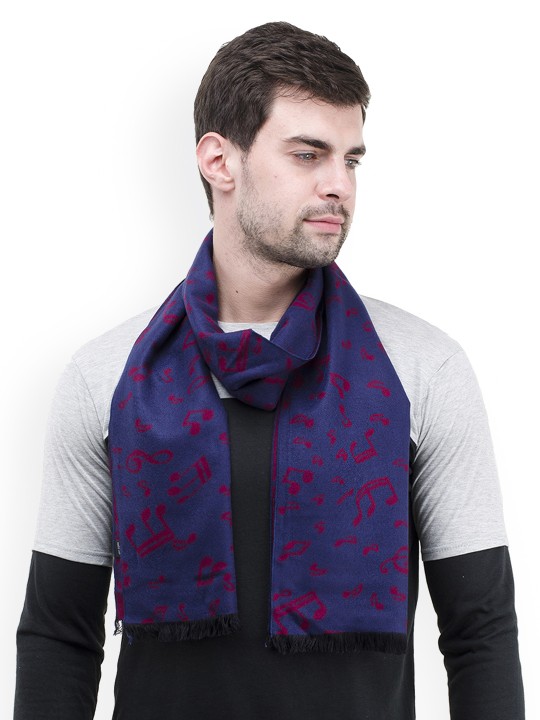 Men Blue Printed Muffler