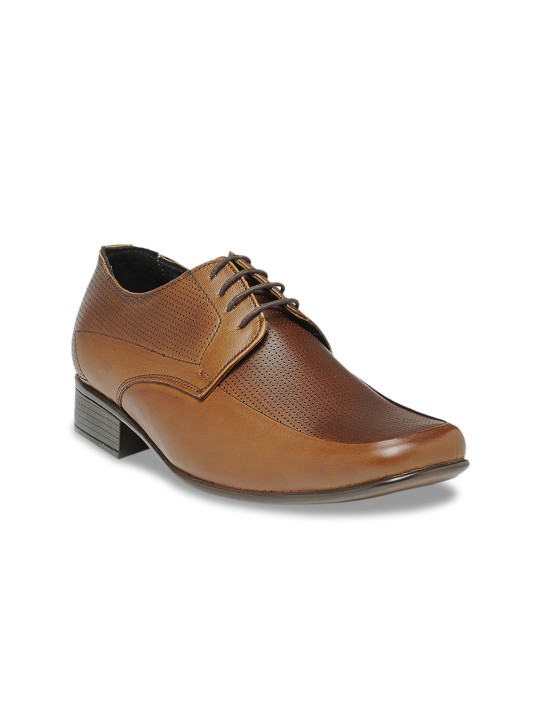 Men Brown Leather Formal Derbys 6