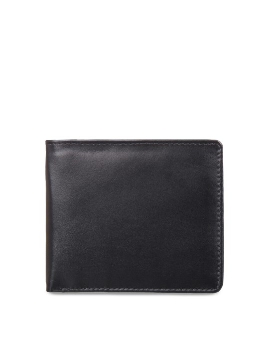 Men Black Solid Two Fold Wallet