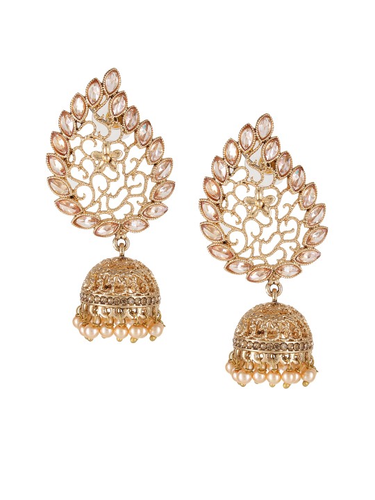 Gold-Toned Dome Shaped Jhumkas