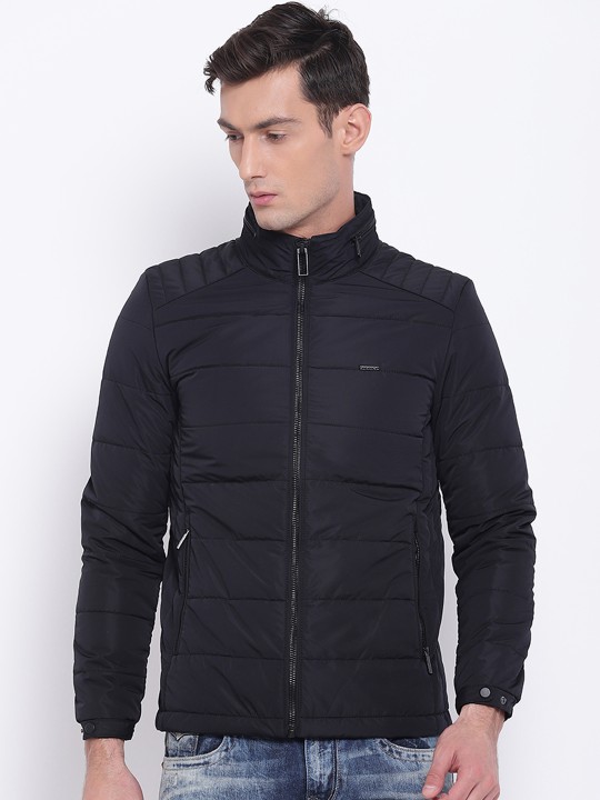 Men Black Solid Insulator Puffer Jacket S