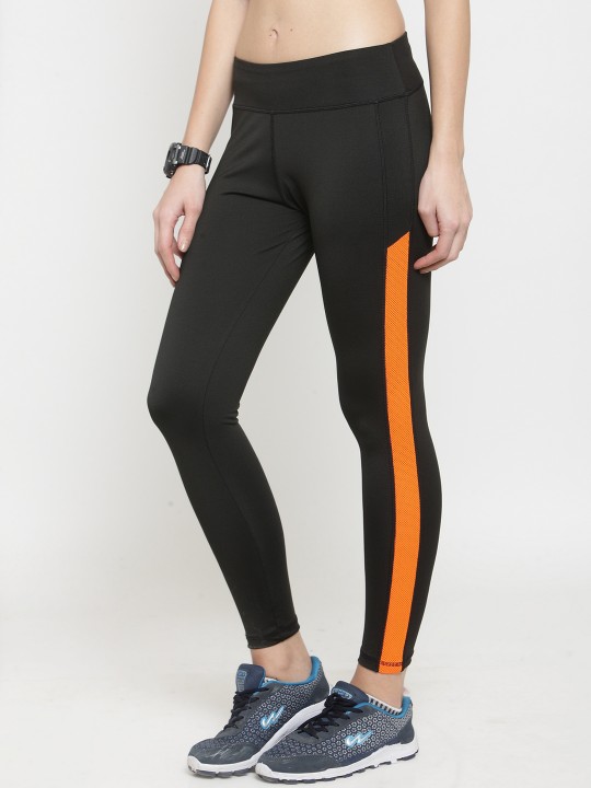 Women Black Solid Skinny-Fit Tights S
