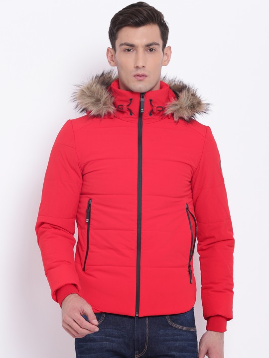 Men Red Solid Insulator Puffer Jacket S
