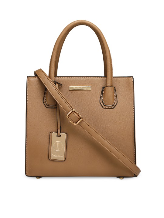 Khaki Solid Handheld Bag