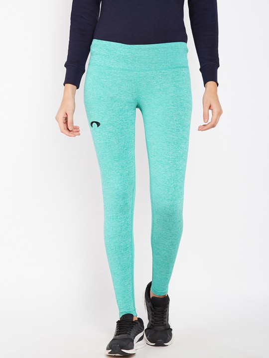Women Turquoise Blue Solid Tights S