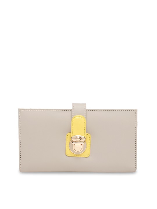 Women Beige Solid Wallet