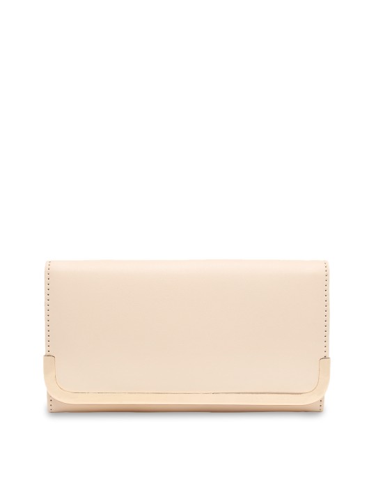 Women Cream-Coloured Solid Two Fold Wallet
