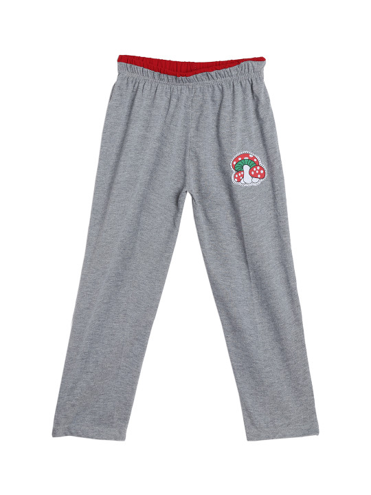 SWEET ANGEL Boys Grey Melange Straight Fit Solid Track Pants