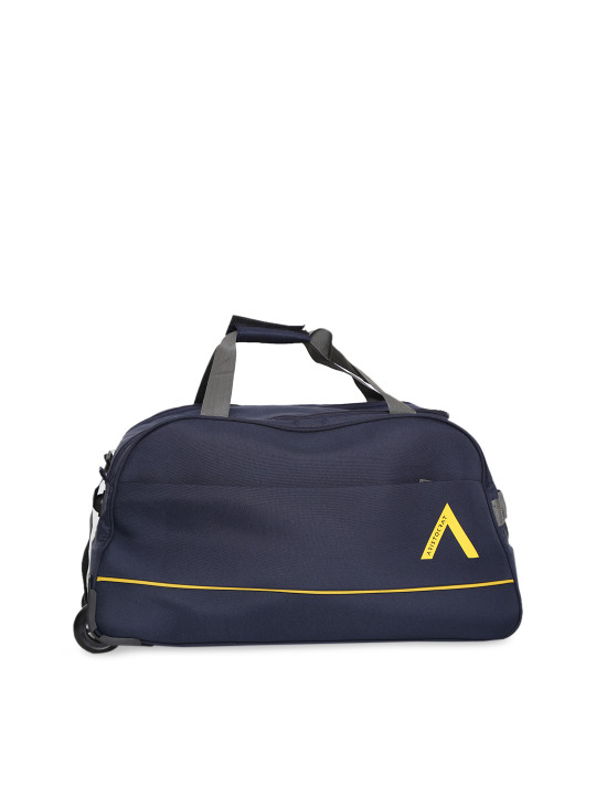 Aristocrat Unisex Navy Blue Solid Trolley Duffle Bag