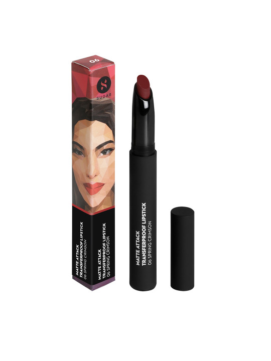 SUGAR Cosmetics Matte Attack Transferproof Lipstick - 06 Spring Crimson