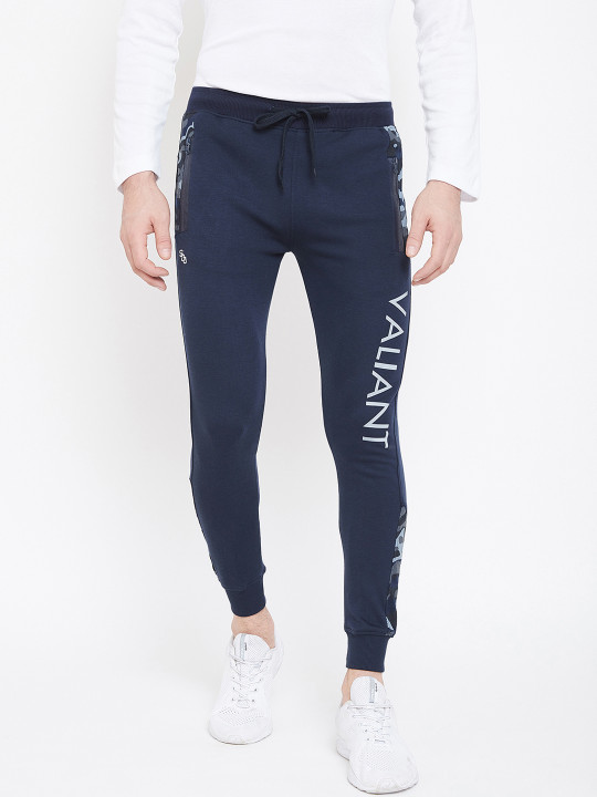 Duke Men Blue Solid Joggers