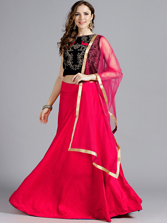 Pink Ready to Wear Lehenga & Blouse with Dupatta