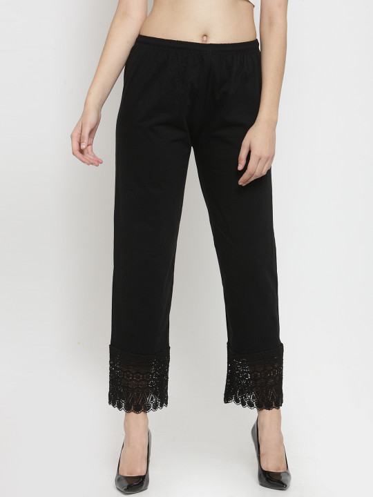 Clora Creation Women Black Solid Straight Palazzos