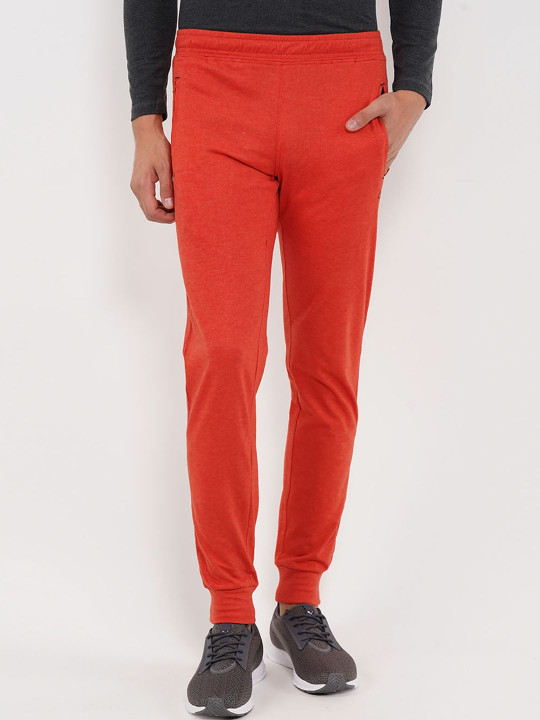 Sweet Dreams Men Orange Solid Straight-Fit Joggers
