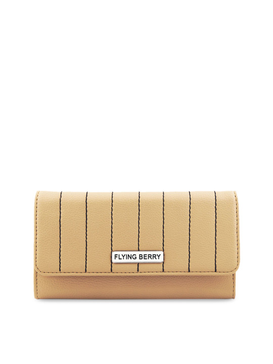 FLYING BERRY Beige Striped Envelope Clutch