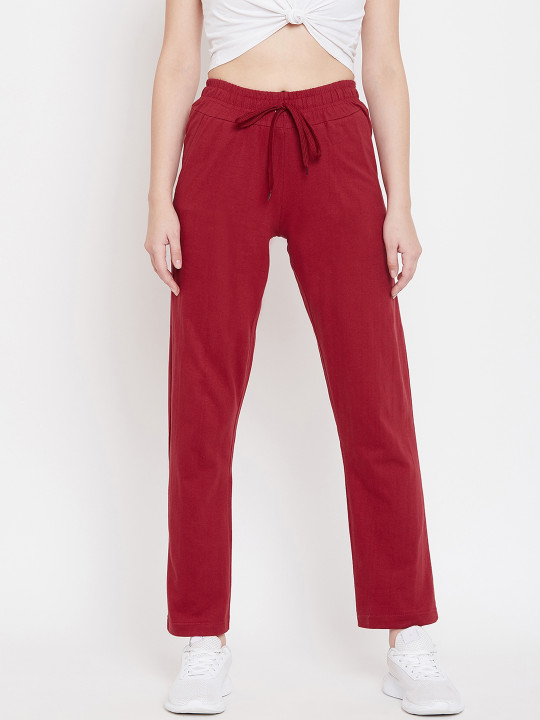 StyleStone Women Maroon Solid Track Pants