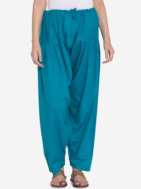 Women Blue Solid Loose-Fit Salwar