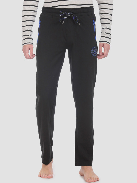 U.S. Polo Assn. Men Black Solid Lounge Pants