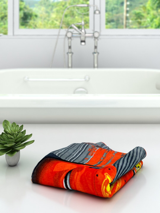 Disney Unisex Kids Blue & Red Printed 350 GSM Athom Trendz Disney Cars Bath Towel