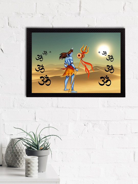 Artisyn Multicoloured Lord Shiva Satin Matt Texture UV Wall Art