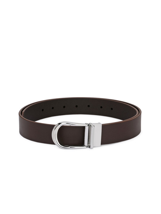 Pacific Gold Men Brown Solid Leather Belt