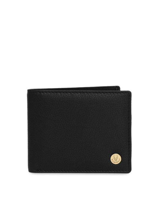 WildHorn Men Black Solid Genuine Leather Two Fold Wallet