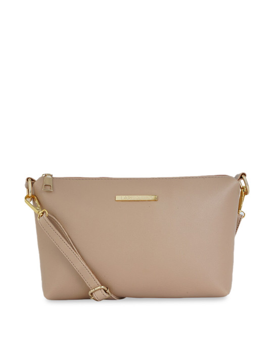 Lapis O Lupo Beige Solid Sling Bag