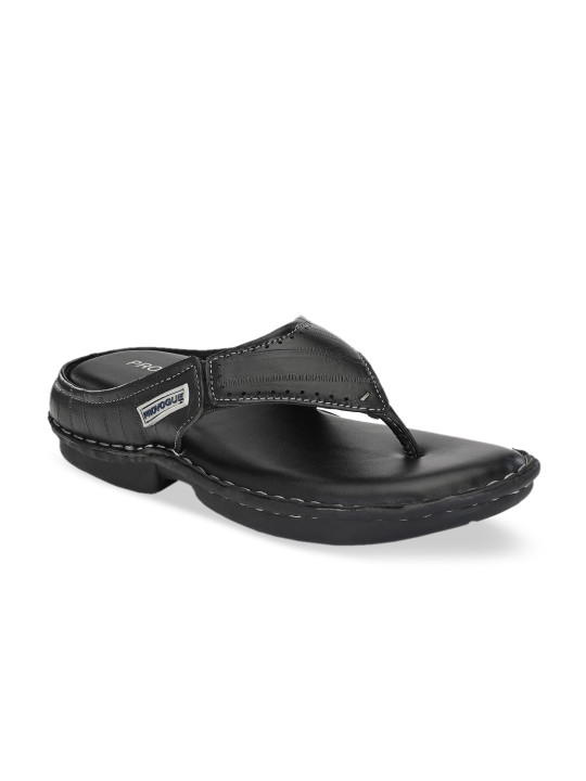 Provogue Men Black Solid Thong Flip-Flops