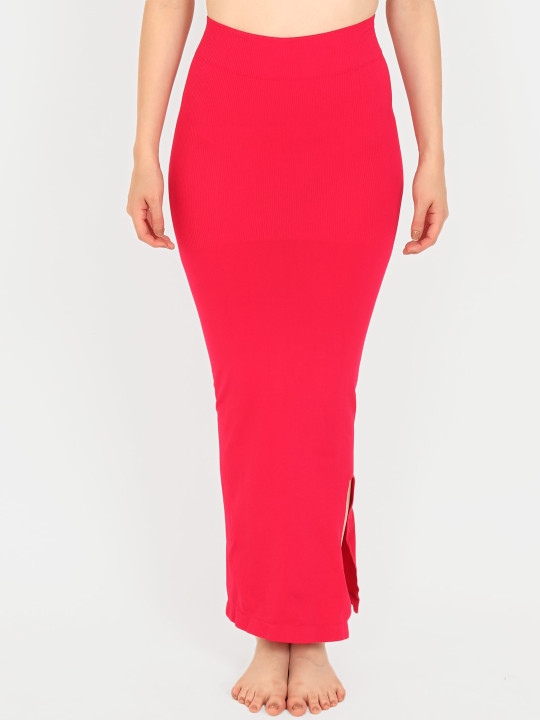 Beau Design Women Pink Solid Saree Shapewear