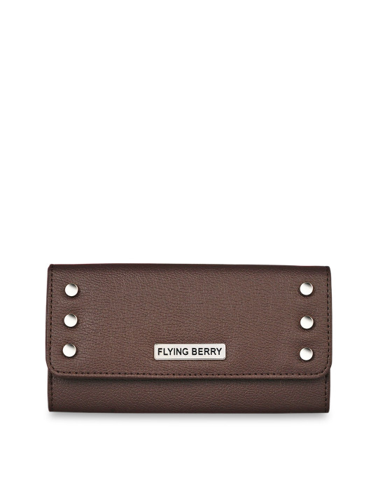 FLYING BERRY Women Brown Solid Purse Clutch