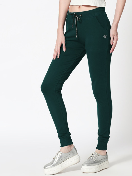 Zeyo Women Green Solid Joggers