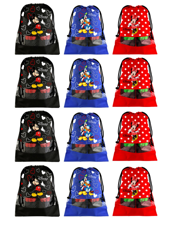 Kuber Industries Black, Blue & Red Set Of 12 Disney Printed Dust-Proof Shoe Organisers
