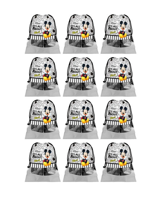 Kuber Industries Set Of 12 Grey & Black Disney Printed Dust-Proof Shoe Organisers