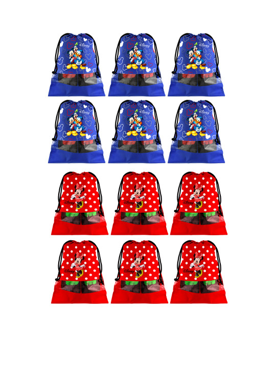 Kuber Industries Set Of 12 Disney Printed Dust-Proof Shoe Organisers
