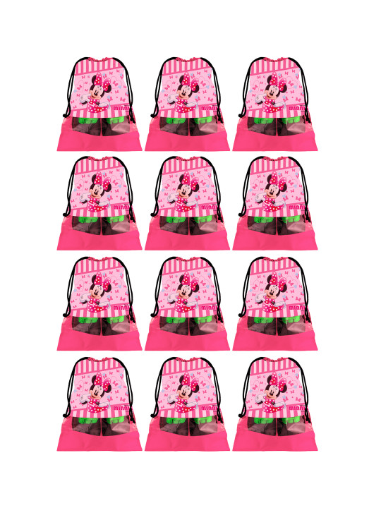 Kuber Industries Set Of 12 Pink Disney Printed Dust-Proof Shoe Organisers