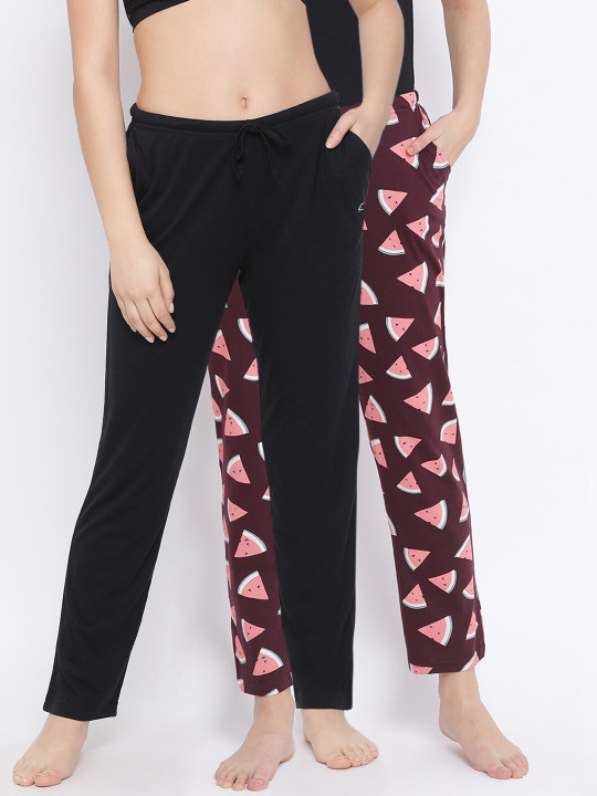 Kanvin Women Pack Of 2 Pure Cotton Lounge Pants